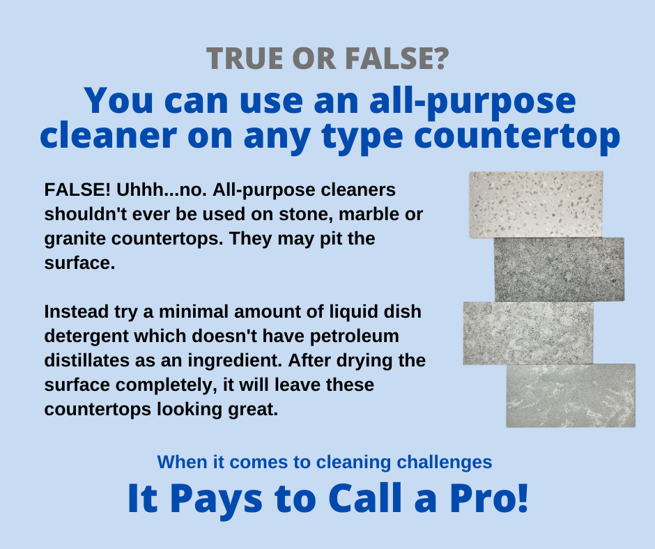 Wilbraham MA - Can You Use Any All-Purpose Cleaner on Countertops?