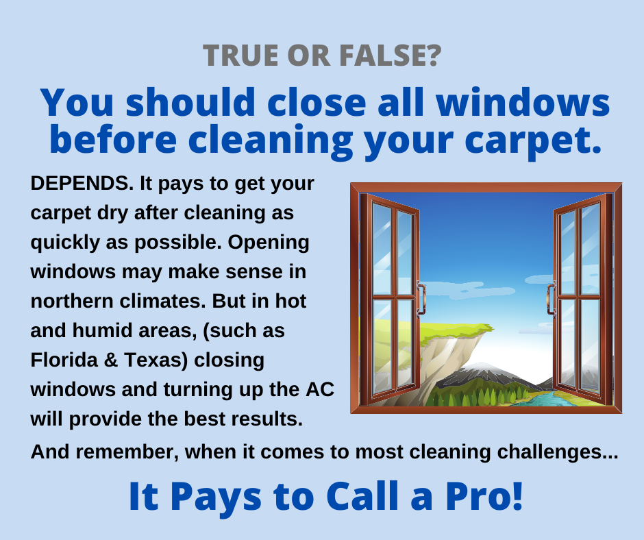Tampa FL - Should You Close All Your Windows When Cleaning the Carpet?