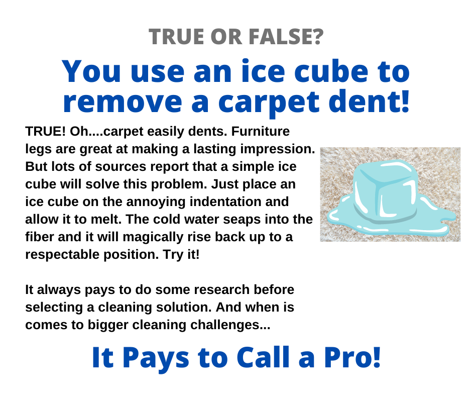 Wausau WI - Can You Use an Ice Cube to Remove a Carpet Dent?